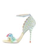 Lilico Floral Ankle-Wrap Sandal, Pearl Blue