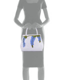 Daisy Small Wisteria Crocodile Satchel Bag, Light Lilac/Multi