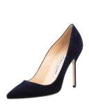 BB Suede 105mm Pump, Cobalt