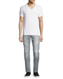 Rocco Overcast Moto Denim Jeans, Faded Slate