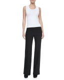 Wide-Leg Crepe Pants