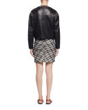 Wallace Ruched Plaid Dress, Black