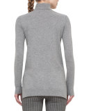 Turtleneck Vented-Hem Sweater, Cliff