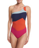 Marguerite Colorblock One-Shoulder Swimsuit