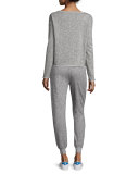 Straight-Leg Sparkle Sweatpants, Gray