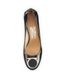 Ena Patent Gancio 85mm Pump, Black (Nero)
