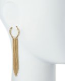 Golden Chain-Fringe Hoop Earrings