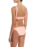 Ellie Stitch-Detail Swim Top, Coral
