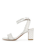 Leticia Eyelet Leather City Sandal, White