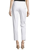 Straight-Leg Cropped Pants, White 