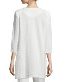 Textured Long Open Jacket