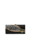 Replacements Cylinder Crystal Evening Clutch Bag, Champagne/Jet