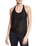 T-Back Mesh Athletic Tank, Black