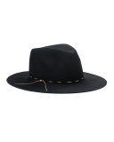 Georgina Contrast-Trim Hat, Black