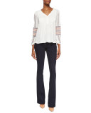 High-Waist Flared Denim Pants