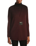 Relaxed V-Neck Ombre-Stitched Cardigan, Black Multi
