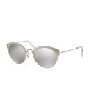 Mirrored Inlay Cat-Eye Sunglasses