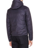 Melange Cashmere-Blend Puffer Jacket, Blue