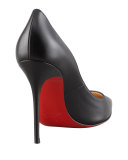 Decollette Pointed-Toe Red Sole Pump, Black