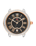 16mm Serein Two-Tone Watch Head with Diamonds, Rose Gold/Black