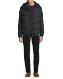 718 Slim-Fit Corduroy Pants, Black