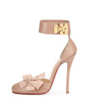 Fetish Red Sole d'Orsay Pump, Nude/Golden