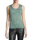 Space-Dyed Lurex® Tank, Olive