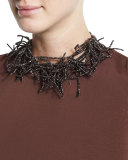 Beaded Branch Choker Necklace, Burgundy