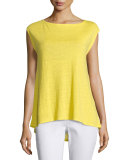 Cap-Sleeve Organic Linen Top