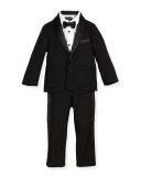 Wool-Blend Four-Piece Tuxedo Set, Black, Size 2-6