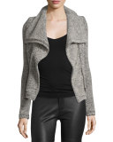 Bessie Melange Zip-Front Jacket, Beige