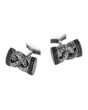 Classic Chain Black Sapphire Cuff Links