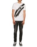 Tidy Biker Distressed Jeans, Black