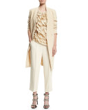 High-Waist Culotte Pants, Butter