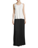 Hilde Pleated Maxi Skirt, Black