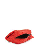 Intrecciato Mini Chain Crossbody Bag, Red