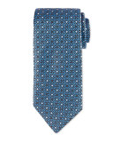 Diamond Medallion-Print Tie, Blue