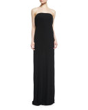 Lace-Back Strapless Gown, Black