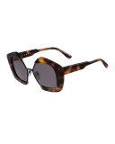 Geometric Monochromatic Sunglasses, Havana