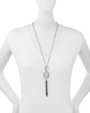 Florence Mother-of-Pearl and Druzy Tassel Necklace 