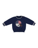 Long-Sleeve Tipped Intarsia Pullover Sweater, Size 3-24 Months