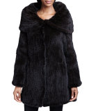 Mink Fur Oversized-Collar Coat