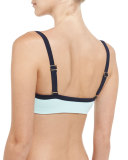Colorblock Corset Swim Top, Aquamarine