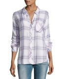 Hunter Plaid Shirt, White/Lilac Pattern