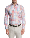 Summer Melange Check Shirt, Cape Red