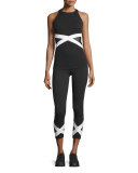 X-Marked Mesh Tank Top, Black