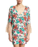 Charlotte Floral-Print Fringe Dress