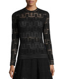 Long-Sleeve Rib-Stitch Top
