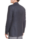 Windowpane-Check Two-Button Sport Jacket, Gray