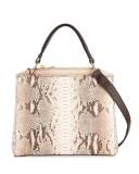 Seven Python & Vitello Tote Bag, Cream/Brown/Natural